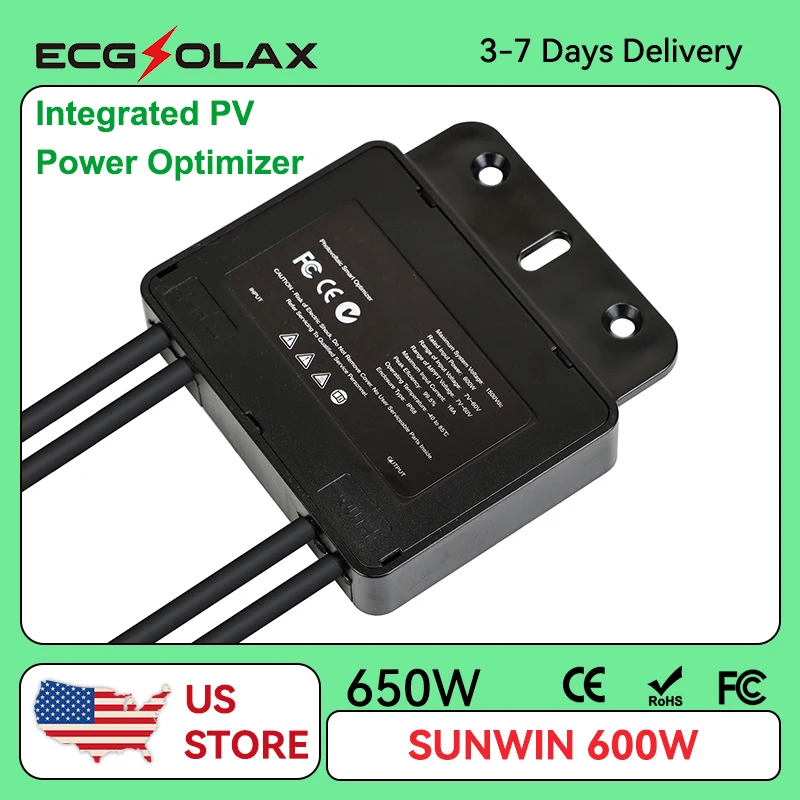 

ECGSOLAX PV оптимизатор энергии Солнечные фотоэлектрические панели Уровень модуля Макс. вход 600 Вт Системное напряжение 1500 В MPPT Высокая эффективность