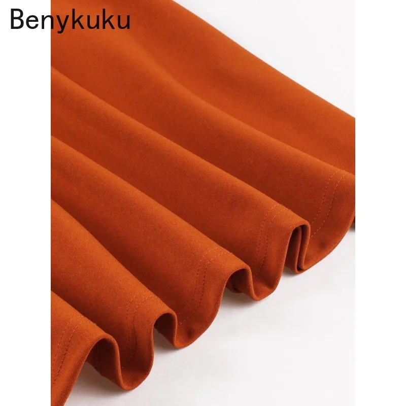 Vestido vintage elegante de meia manga com botões para mulheres 2025 gola contrastante de camada dupla floral patchwork bolsos vestidos midi