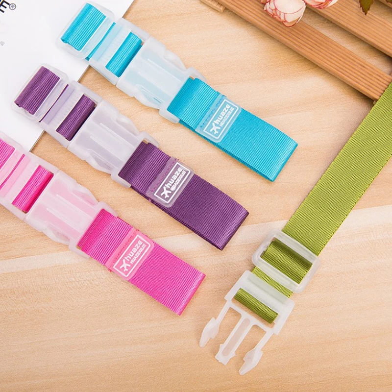 Adjustable Colors Luggage Straps Nylon Hanging Buckle Straps Suitcase Bag Straps Belt Lock Hooks Luggage Accessories For Travel