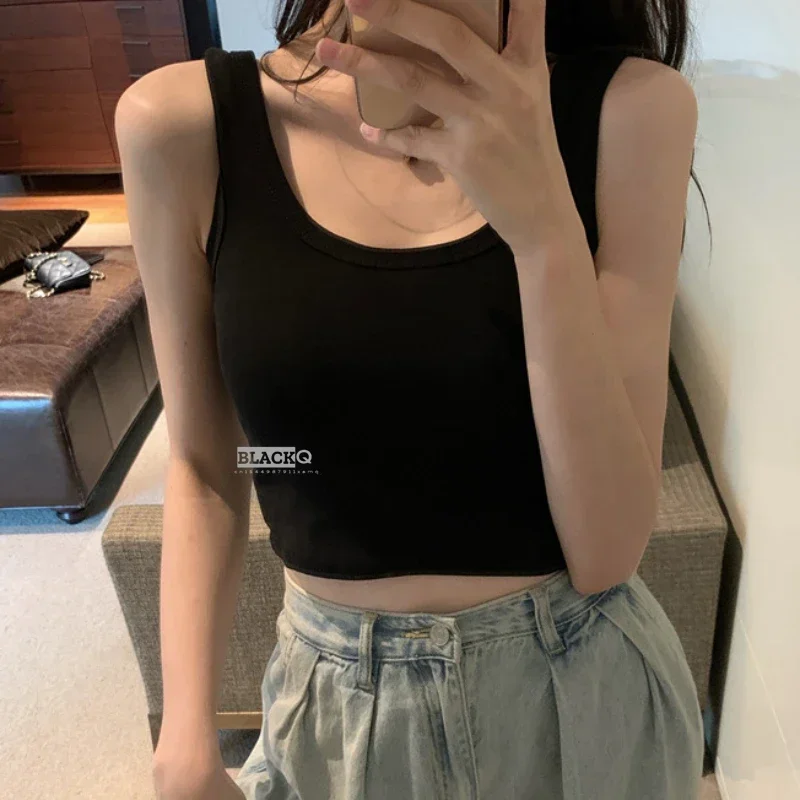 Fashion Sexy Women Candy Colour Tanks Tops Short Cotton Casual Camisole Tube Top Female Sleeveless Cropped Vest XL