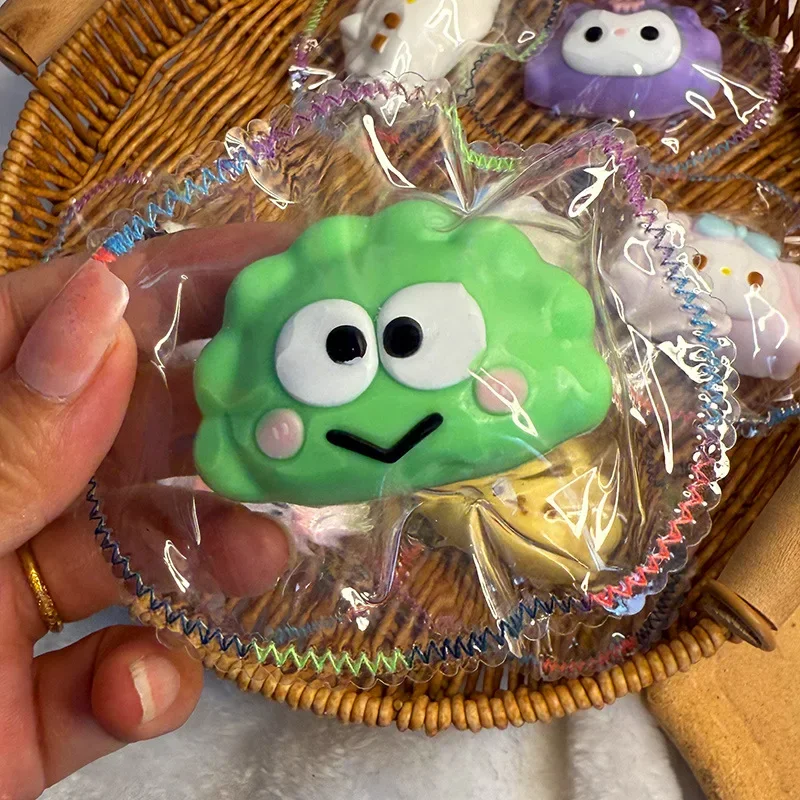 Figurki Hello Kitty z silikonu do ściskania, seria Anime Dumplings, zabawki antystresowe z kremem i slurrym, prezent dekompresyjny