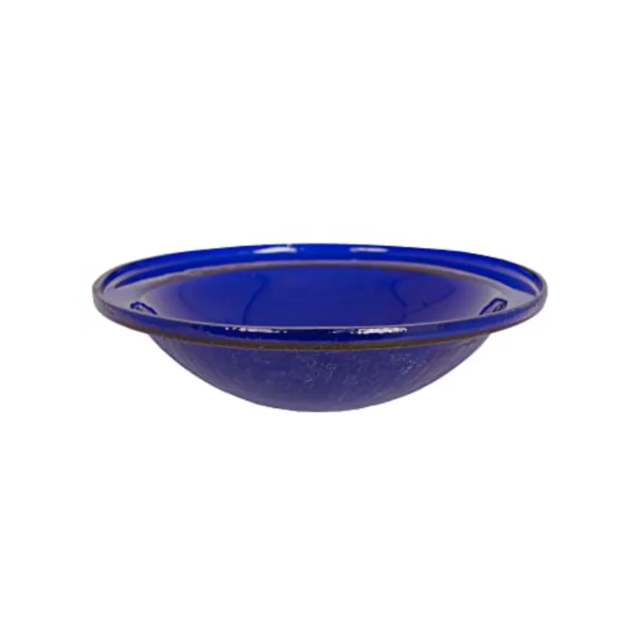 

Crackle Glass Bowl 12-in Cobalt Blue