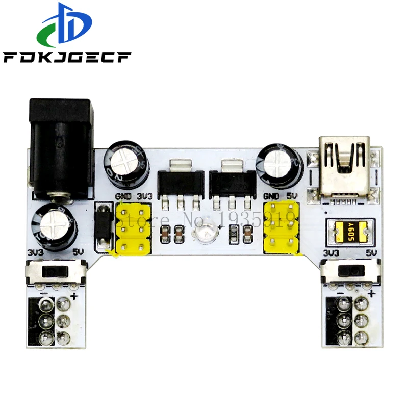 Picture 4: MB102 DC 7-12V MINI USB Interface Breadboard Power Supply Module MB-102 Module 2 Channel Board For Arduino