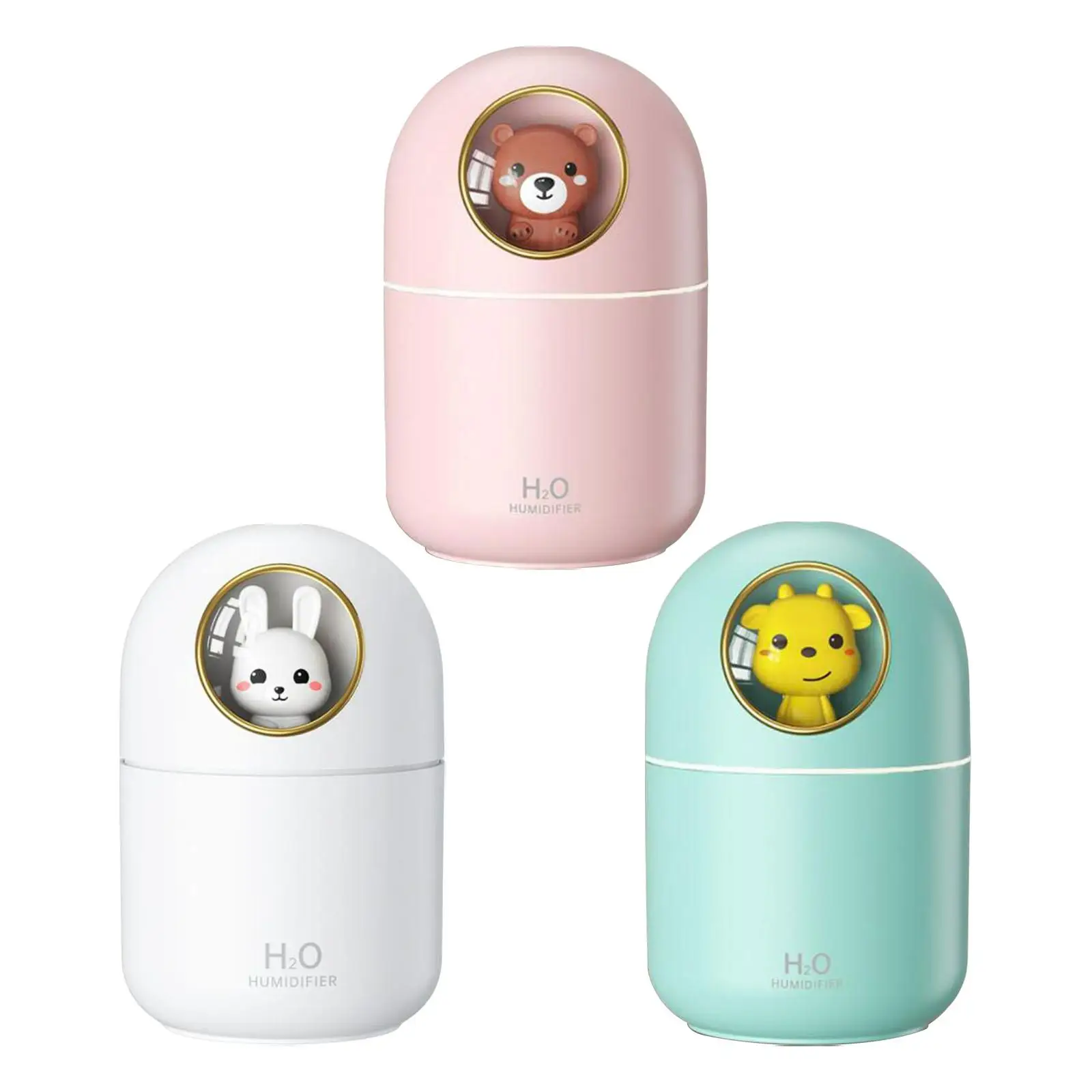 Cute Air Humidifier Auto Shut-Off Silent LED Night Lamp Cool Mist Diffuser USB for Bedroom Office