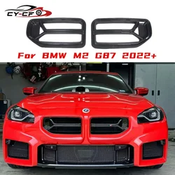 For BMW G87 M2 2022-2023 Coupe 2-Door Real Dry Carbon Fiber Car Upper Bumper Grille Hood Cover Mesh Grid Body Kit CSL Style