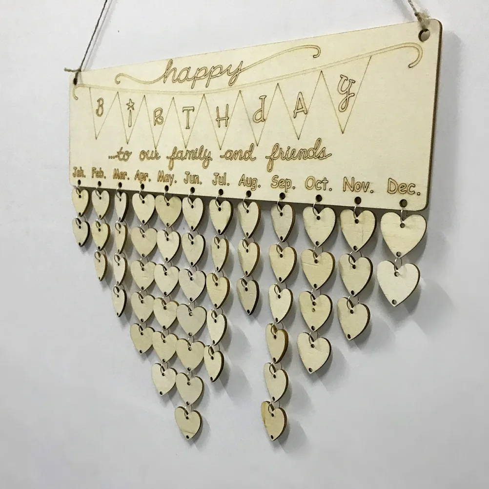 

Wooden Calendar Happy Birthday Board Plaque DIY Hanging Birthday Reminder Calendar DIY Calendar Birthday Anniversary Reminder Ha