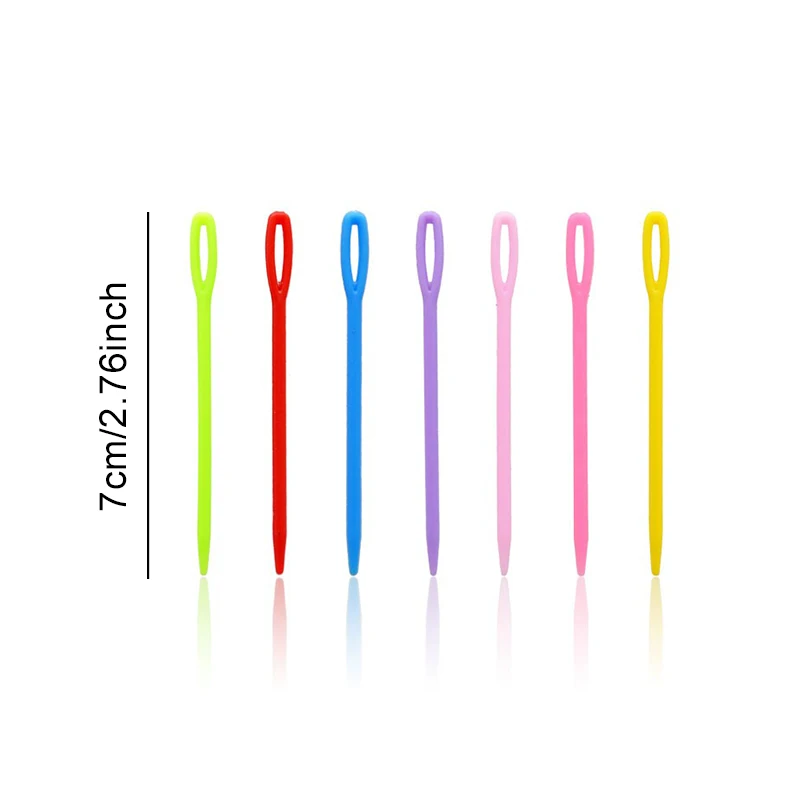 50/100 قطعة إبر سترة 7 سنتيمتر حجم متعدد الألوان البلاستيك كبير العين الكروشيه خياطة إبرة للحرف الملابس الأحذية غرزة إبرة ZYF #6