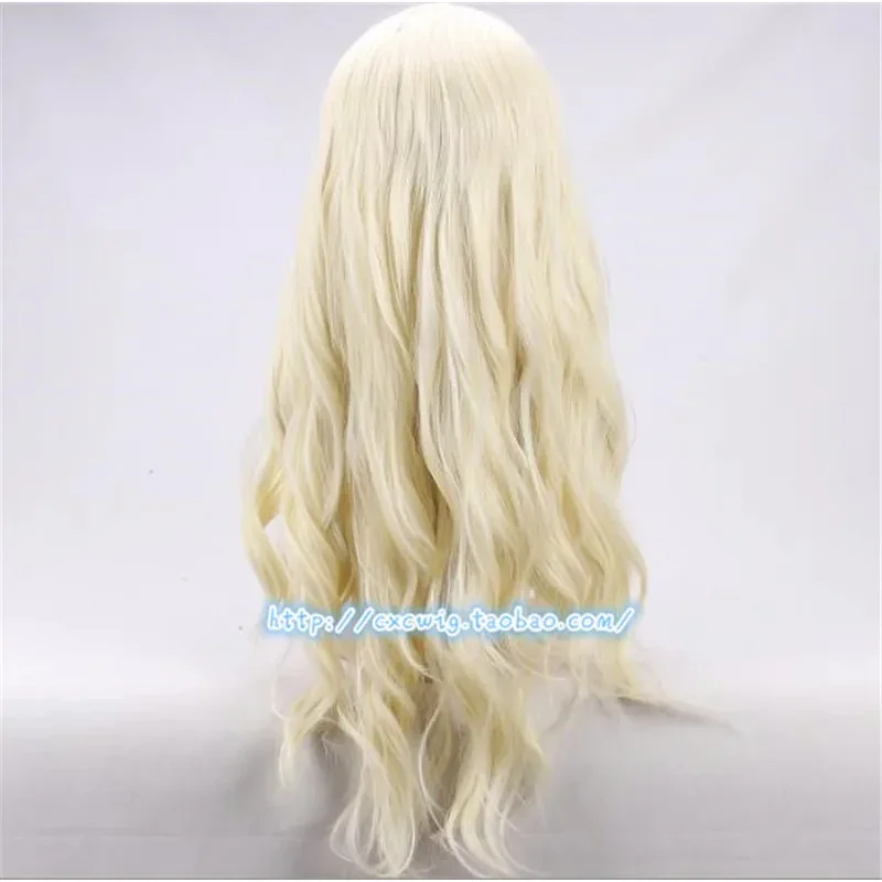 اليابان أنيمي كلايمور تيريزا شعر مستعار تأثيري 75 سنتيمتر البيج مقاومة للحرارة الاصطناعية الشعر شعر مستعار تأثيري + غطاء شعر مستعار