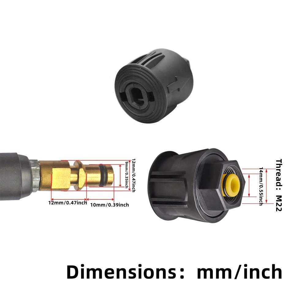 Szybkozłączka wysokociśnieniowa do pistoletu i myjka z dużą mocą, adaptery złączy węża kompatybilne tylko z wężem serii K2 K3 K4 K5 K6 K7, do M