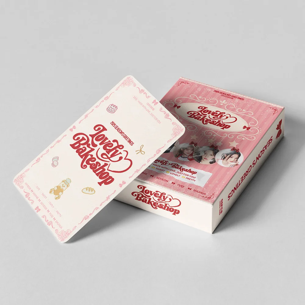 55pcs Kpop (G)I-DLE 2025 LOVELY BAKESHOP Lomo Card Stickers Photocard Double Sided Printed YUQI Fans Collection Postcard Gift