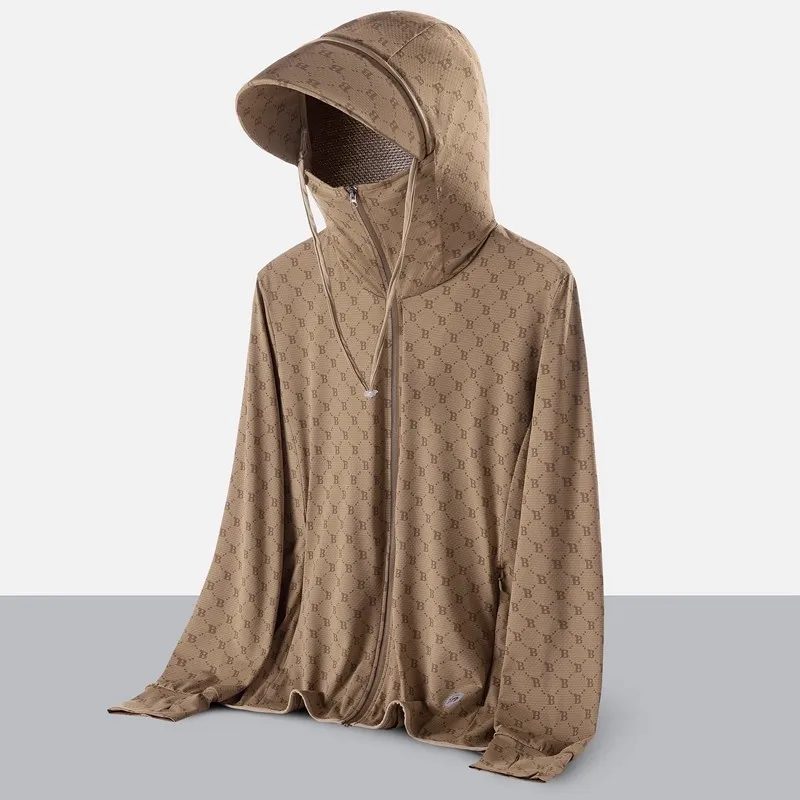 

Мужская и женская летняя тонкая дышащая верхняя одежда из ледяного шелка с защитой от ультрафиолета для активного отдыха на природе, UPF50+, анти-УФ одежда