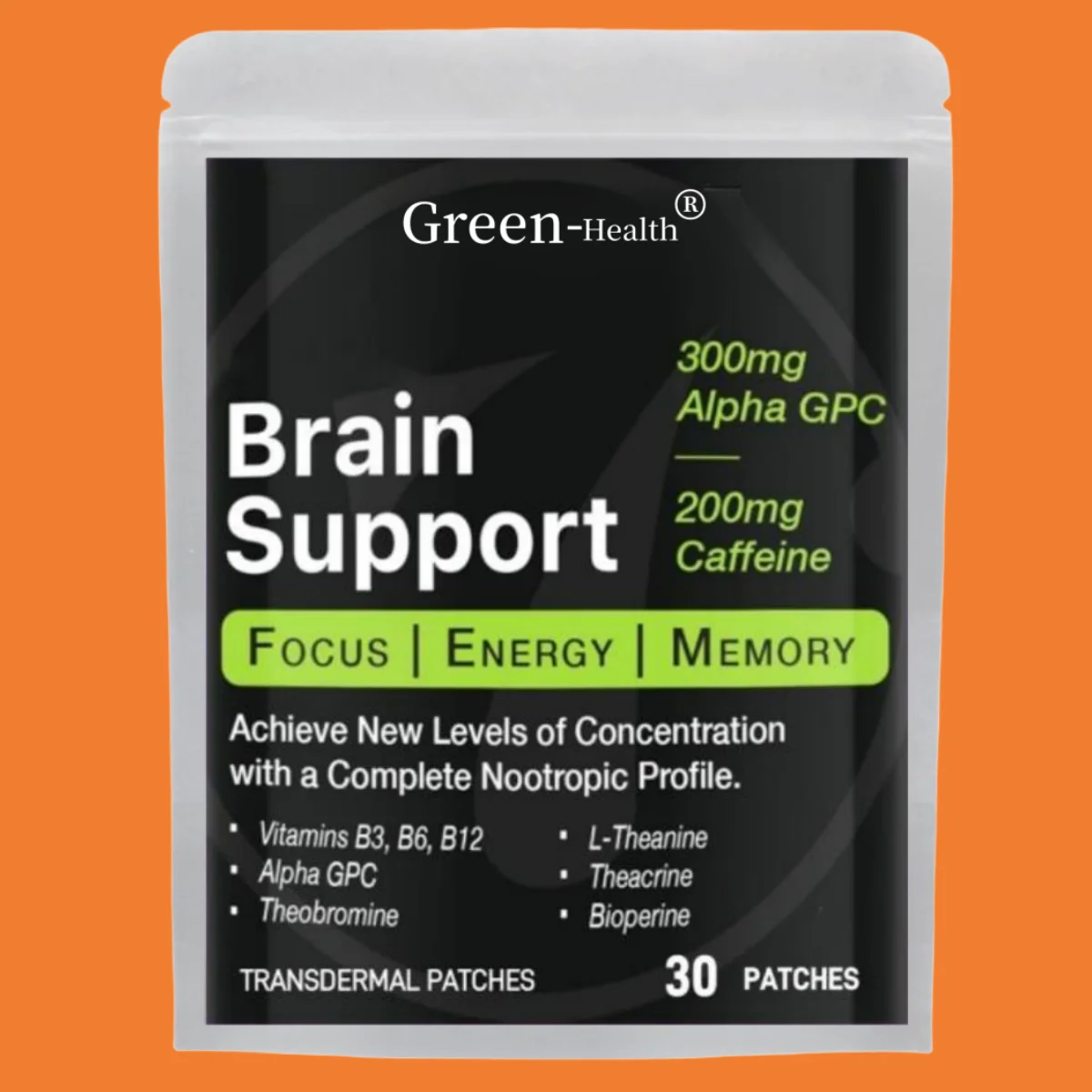 30 Patches Brain Support Transdermal Patches Energy, Memory and Focus Brain Booster