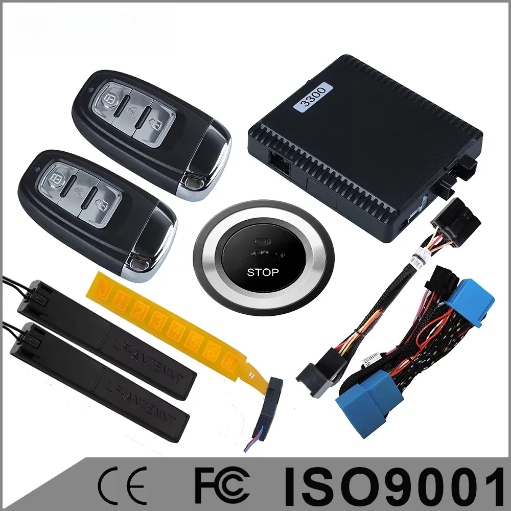 Sistema de alarma de coche PKE de calidad con Kit de entrada pasiva sin llave/botón de inicio y parada/identificación automática del propietario