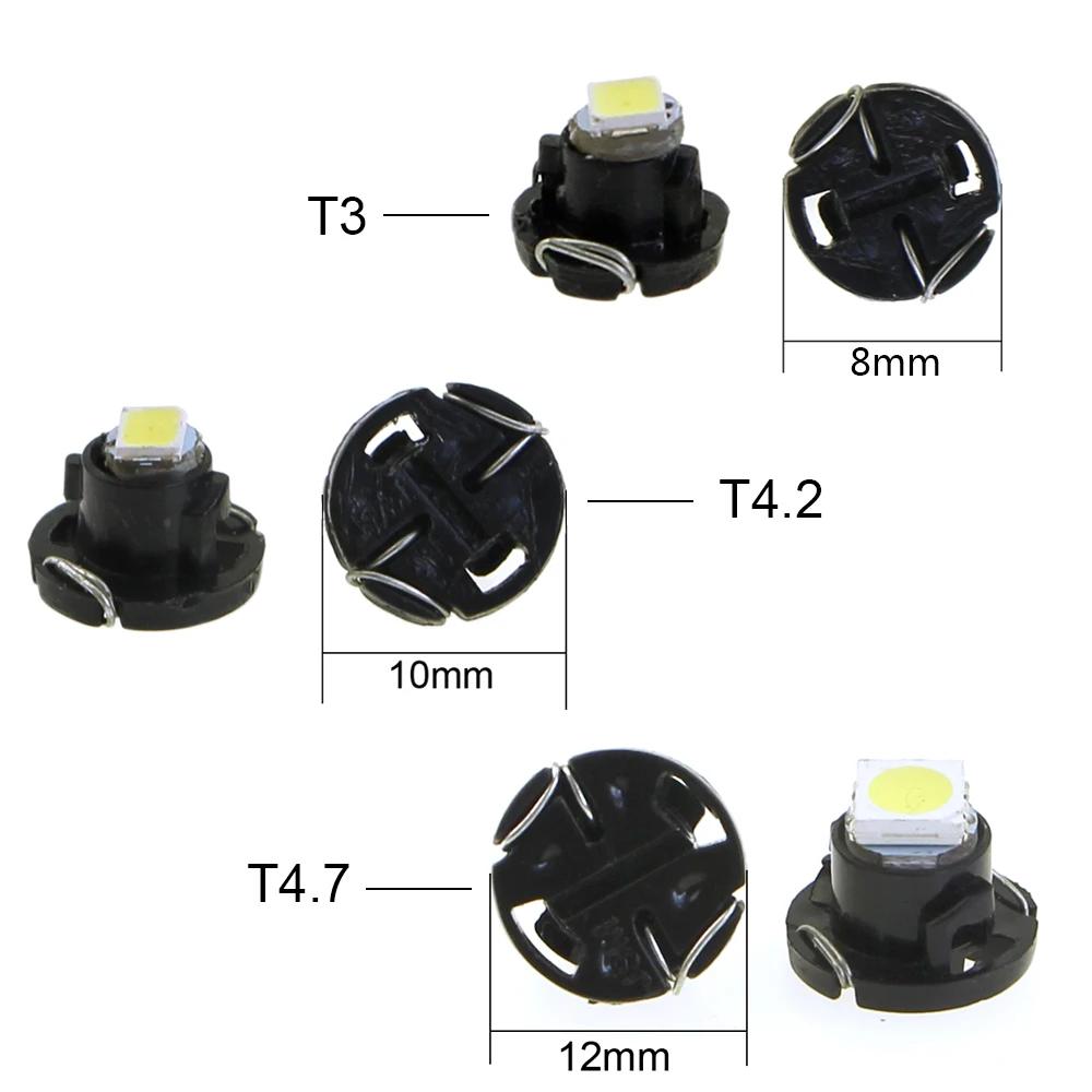 10pcs Dashboard lights T3 T4.2 T4.7 Car LED Neo Wedge Switch Radio Climate Control Bulb Instrument Dash Indicator Ac Panel view 2