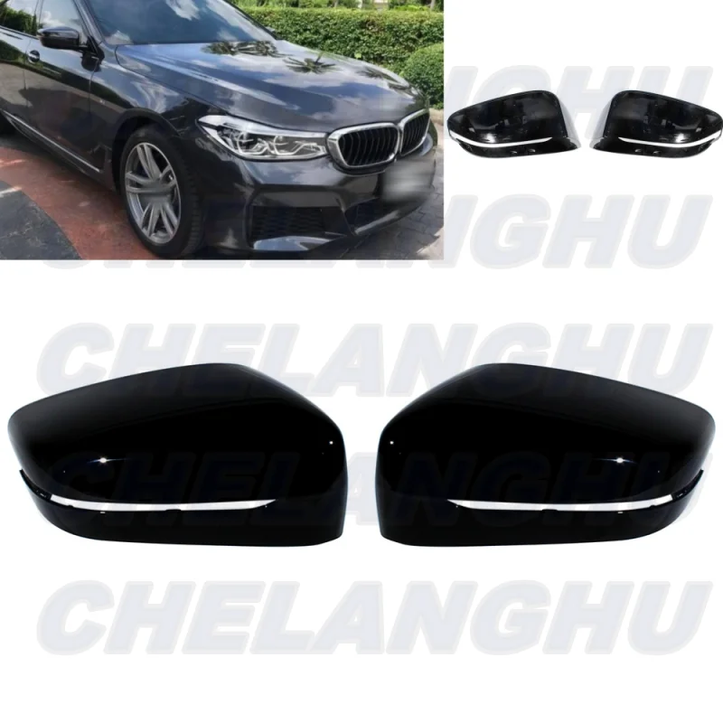 

For BMW G32 GT 620d 630i 630d 640i 2016 2017 2018 2019 1 Pair Black Painted Mirror Cover Cap Housing with turn signal Hole