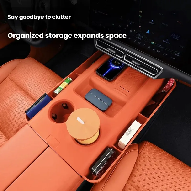 Center Console Silicone Mat & Storage Box Interior Protection Cover for Li Auto L6 L7 L8 L9 Accessories