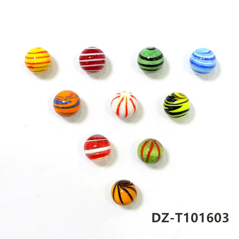 NEW 10pcs/lot 16mm Children Glass Marbles Vase Aquarium Decoration Ball Unique Handmade Glass Ball Marbles Ornament Mixed Design