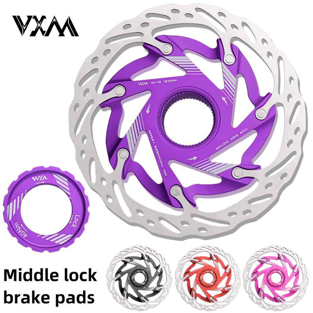 VXM Road Bicycle Center lock Disc Brake Rotor Pads MTB Bike Rotors 140mm 160mm CNC Lighweight Aluminum Alloy Cycling Discs Parts