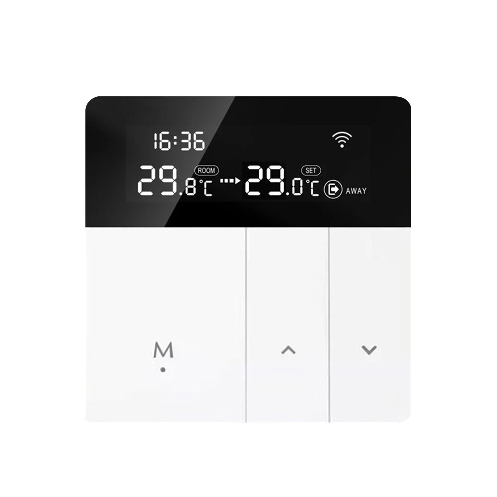 for Home Thermostat Smart ±1℃ Temperature Accuracy 16A/3A 5+2 Periods 86*86*14mm 90-240V AC 50/60Hz 10K B:3950K