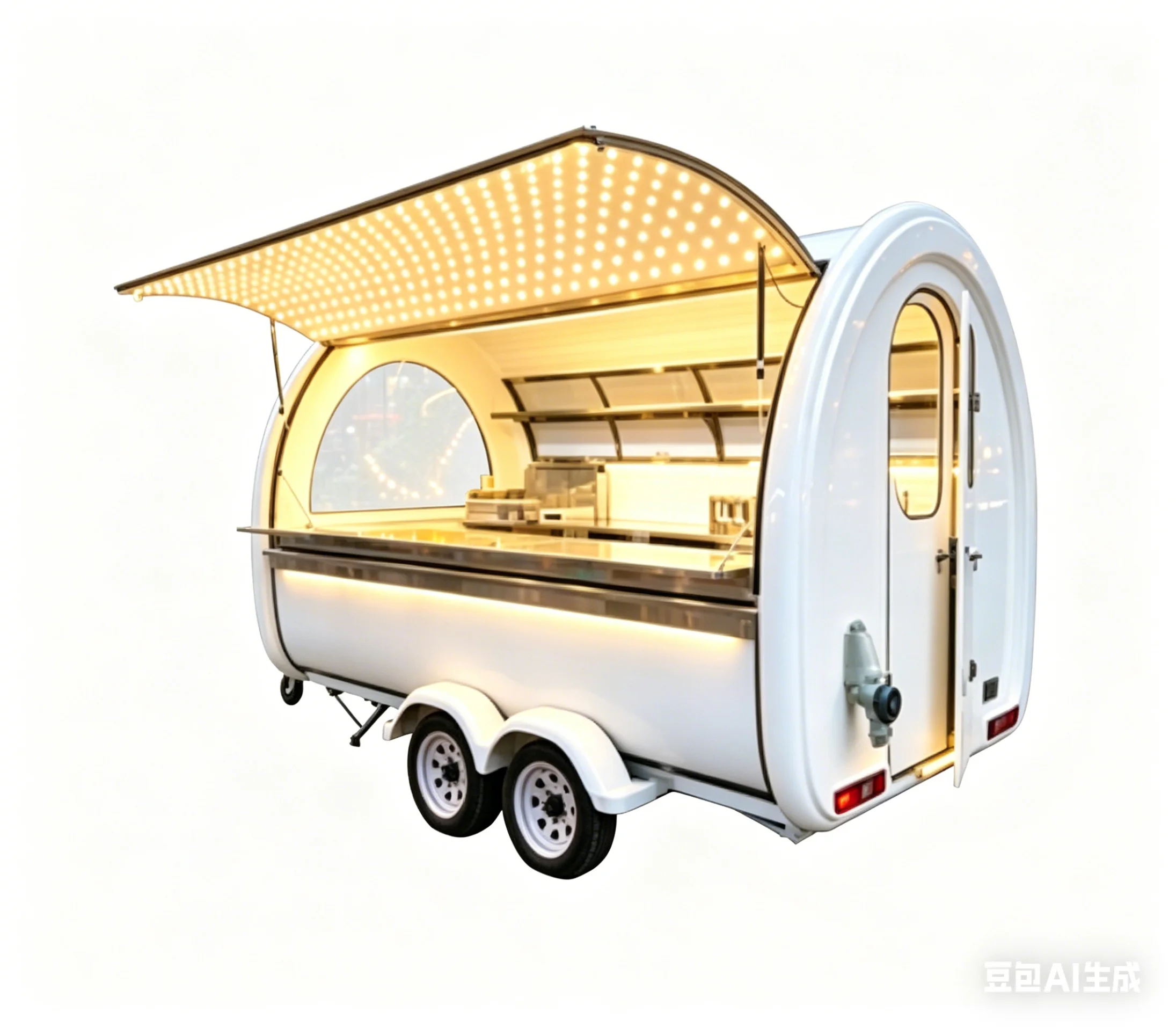 Customized Round Street Food Truck Mobile Food Trailer for Commercial Hot Dog Vending Fully Equipped Durable Chassis Factory