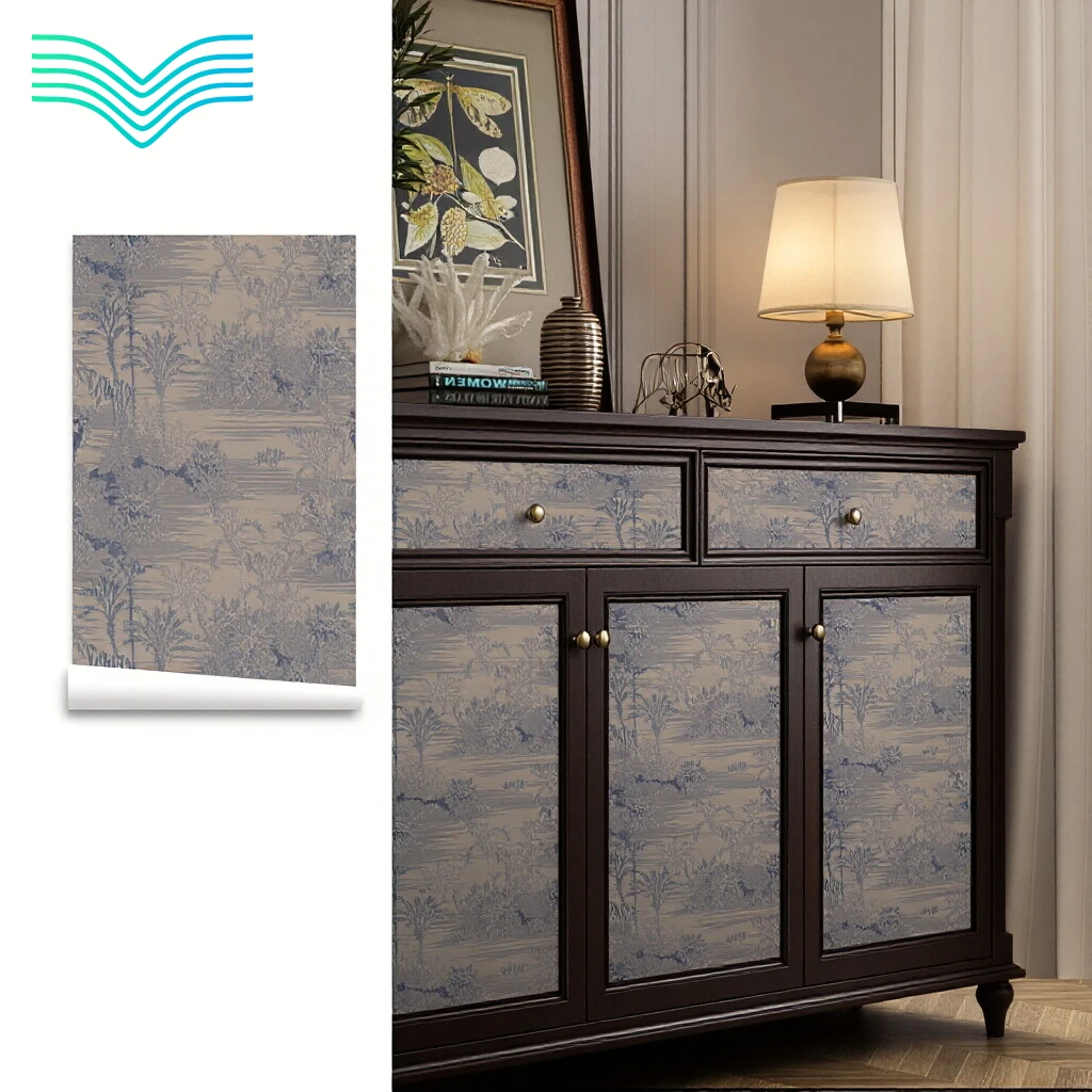 Vintage Ink Landscape Self Adhesive Sticker Dresser Nightstand Cabinet Renovation DIY Furniture Decor Decal