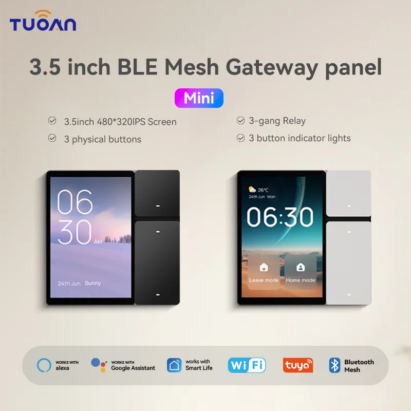 TUOAN TPP06 Release Smart Home Control TPP06 with IR Controller 3 Gang Relay Switch for 3.5 Inch tu ya Mini Control Panel