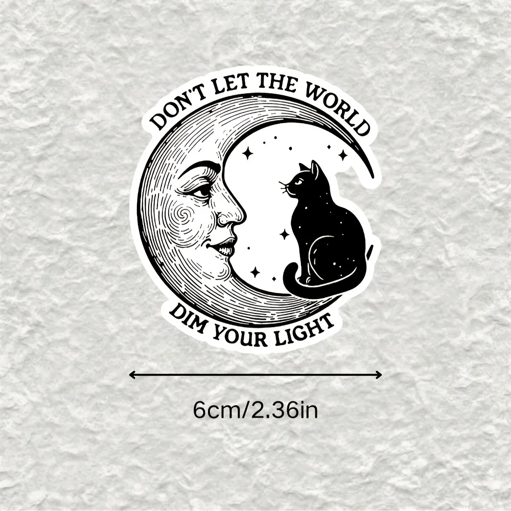 4 ピース/セットかわいい月猫漫画ステッカー - スケートボード、車、電話ケース用の取り外し可能な粘着デカール |   猫好きのための素敵な贈り物