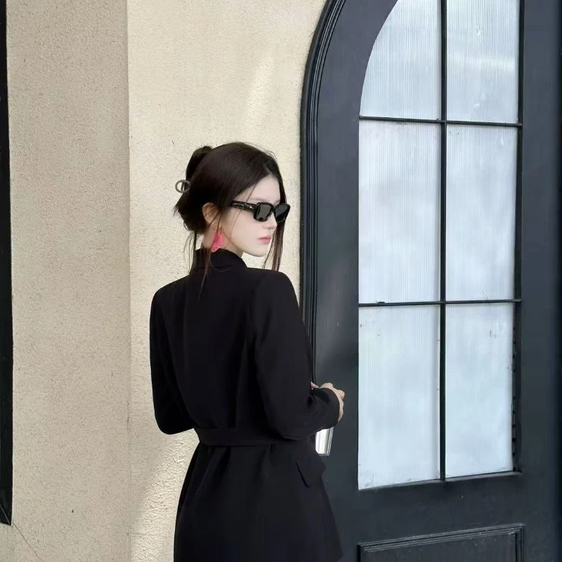 2025 moda feminina fino ajuste duplo breasted blazer, estilo coreano escritório comutar jaqueta, chique elegante terno para mulher