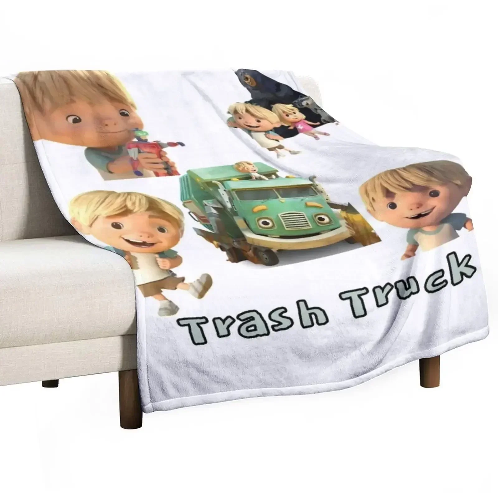 

Hank Trash Truck Netflix animation character Throw Blanket Travel Size Cozy Blanket for Plane Train