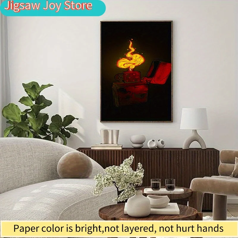 1000 قطعة لغز ورقي، بازل يدوي الصنع بنمط ولاعة، مصنوع من مادة ورقية بيضاء عالية الجودة، مناسب لألغاز الاسترخاء، هدية