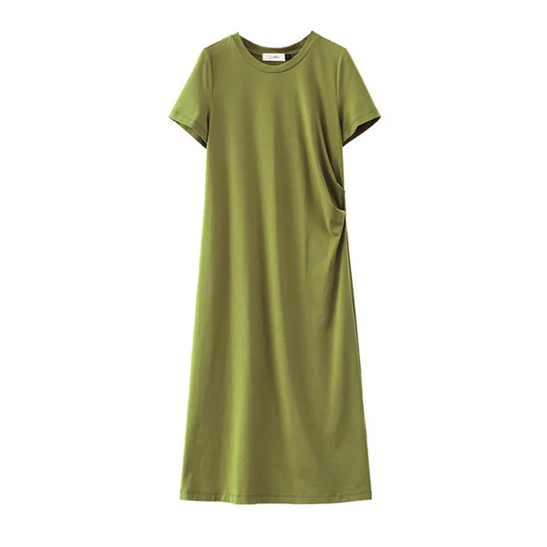 Jupe d'été pour femmes, nouveau t-shirt MDLONG Dr, ample, flatteur, décontractée, taille haute, ligne a, mi-longue, en Fiber de Polyester