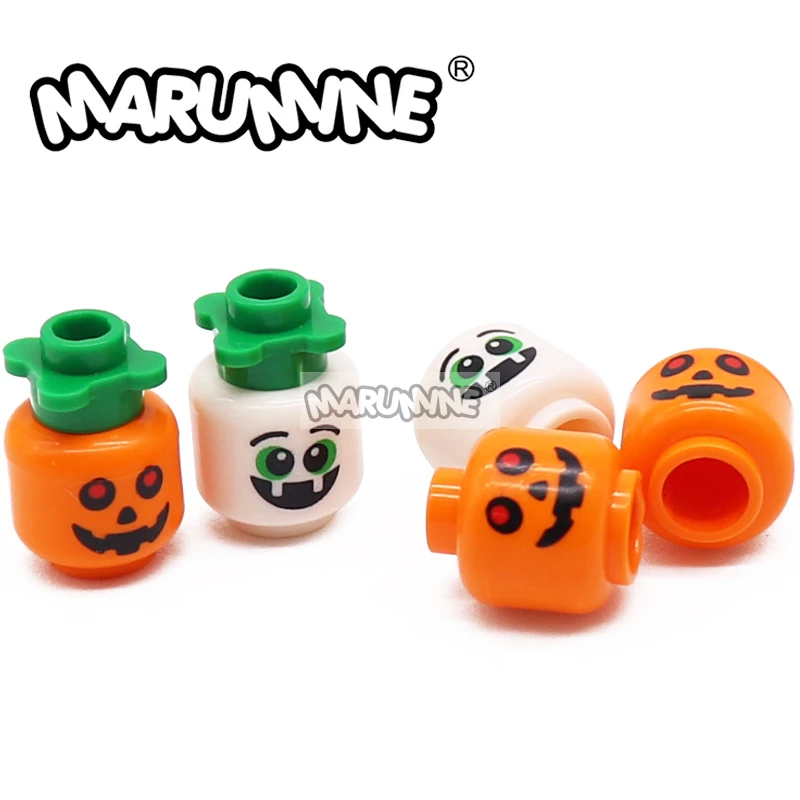 

Marumine 20PCS Halloween Printed Ghost Head 3626 Person Figure Brick Parts DIY MOC Construction Building Blocks Accesories Toys