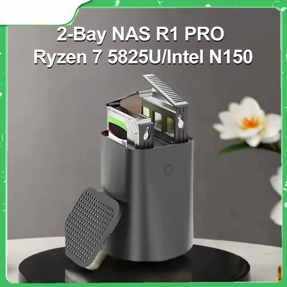 

BKHD 2 отсека NAS R1 PRO AMD Ryzen 7 5825U Intel N100 Мини-ПК Сетевое хранилище Медиа-сервер Частный облачный брандмауэр Мягкий маршрутизатор