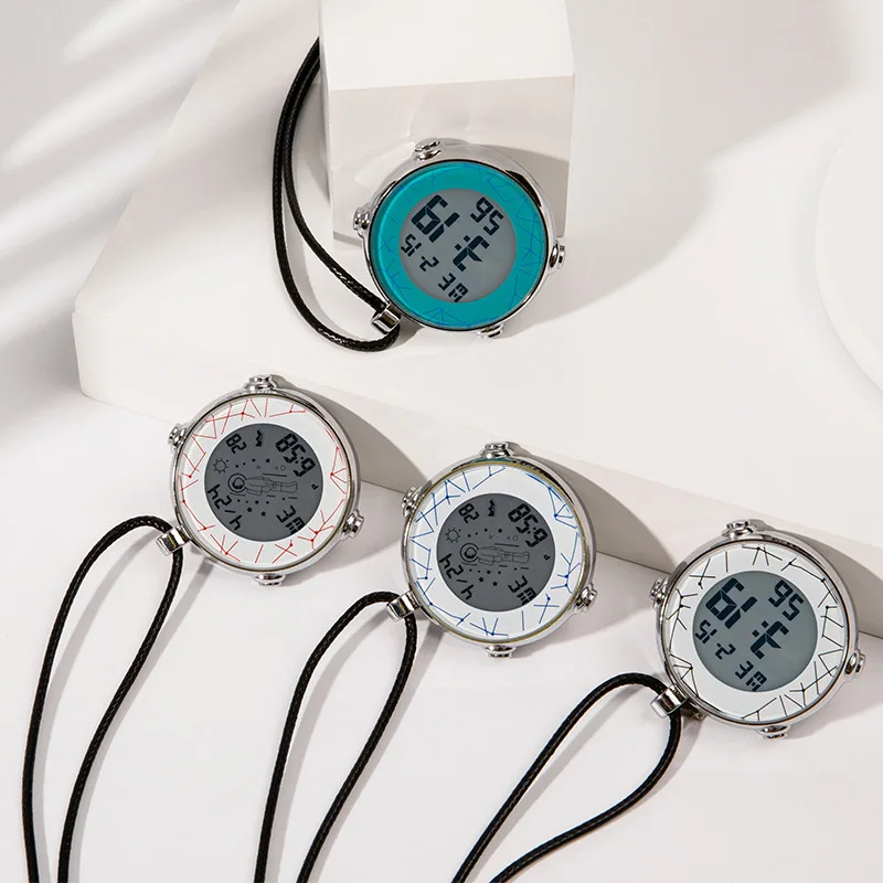 

Простые электронные часы на складе, флуоресцентный ночной дисплей, карманные часы с мультяшным рисунком, аксессуары для одежды Electroni