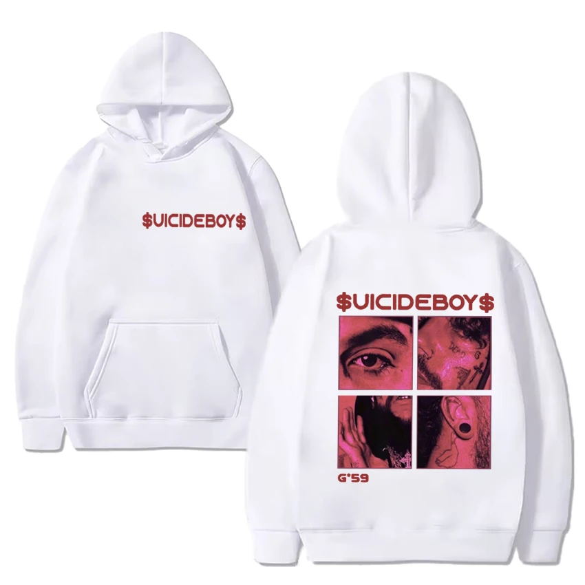 Suicideboys-男性と女性の特大フリース長袖スウェットシャツ、グレーデイツアー、ブラックプリントプルオーバー、ヴィンテージ、g59,2024