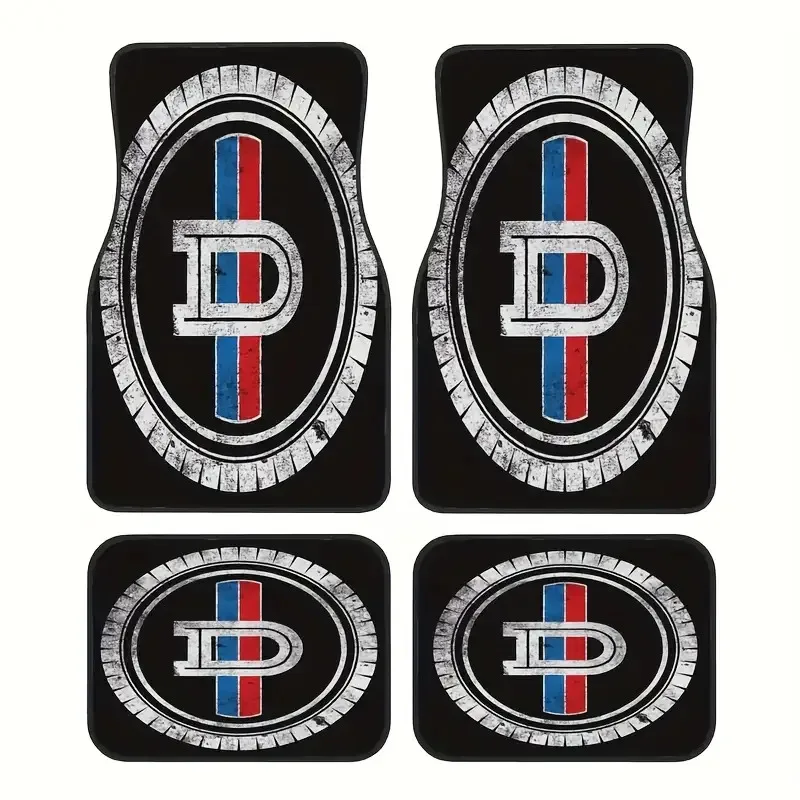 4pcs Datsun 1200 Logo Car Floor Mats | Fashionable Polyester Mats Suitable For Front And Rear Seats, Universally Applicable