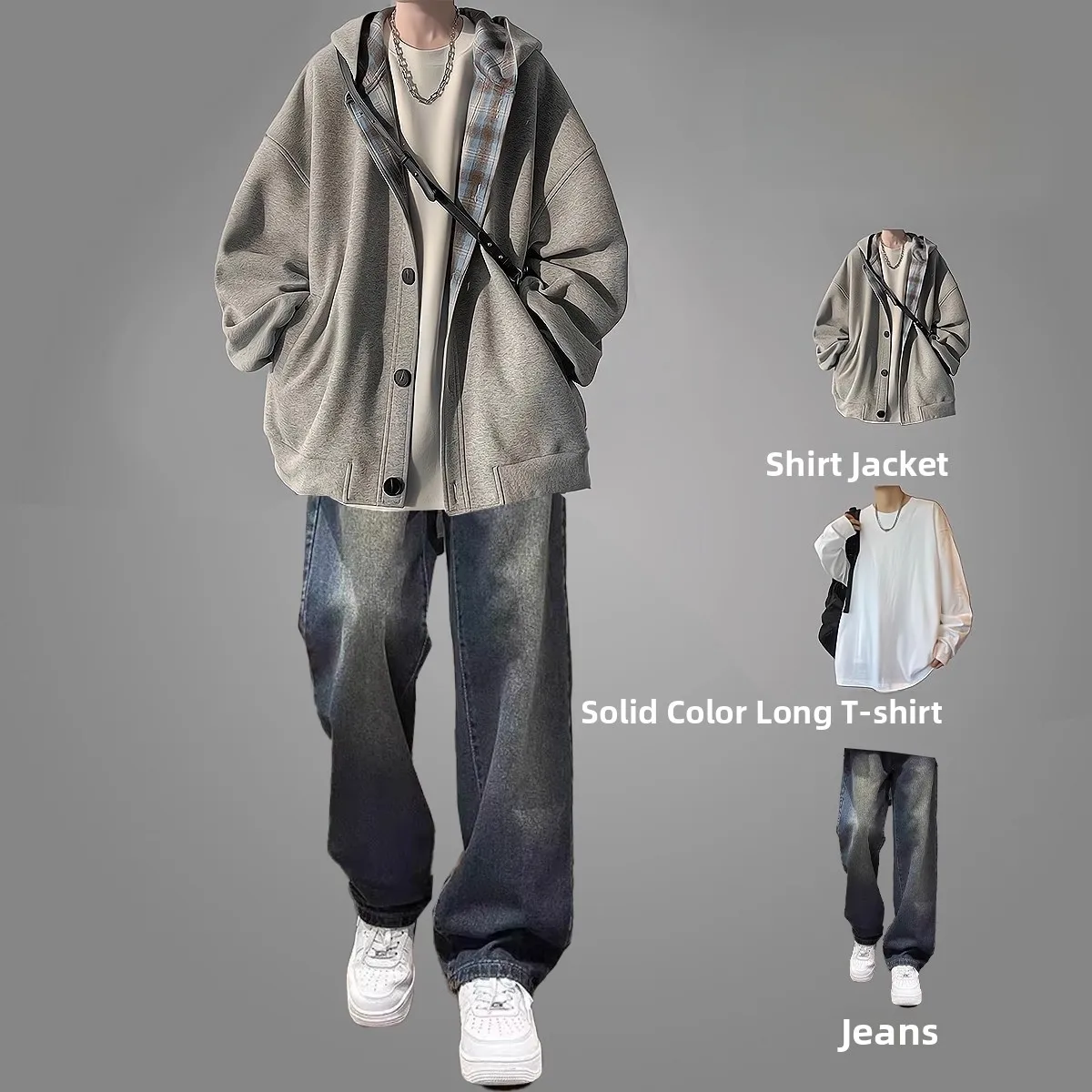 

Комплект: толстовка с капюшоном и брюки для мужчин, весна-осень-зима, новая модная повседневная спортивная одежда, длинный рукав...