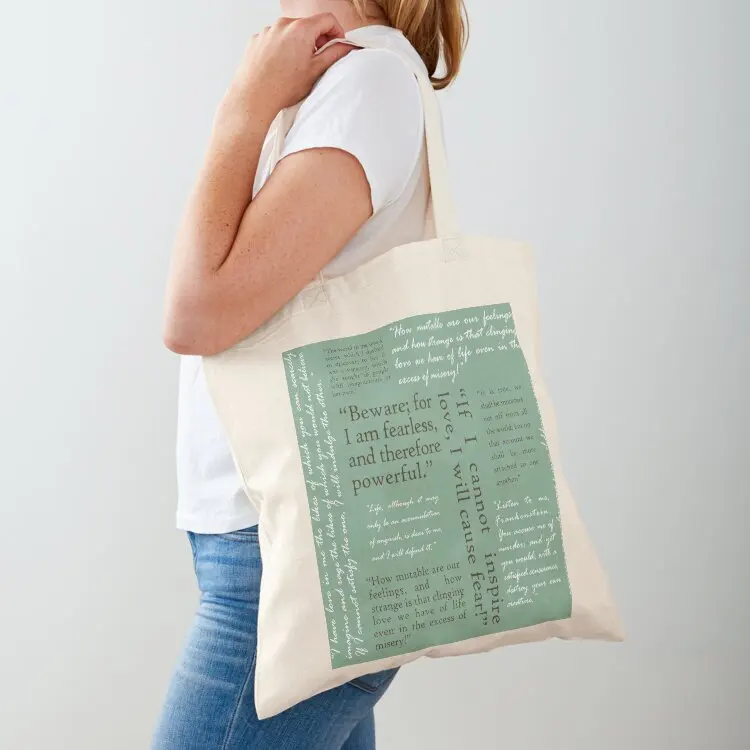 

Frankenstein Quotes - I Am Fearless and Therefore Powerful Tote Bag tote bag screen bags for women Cloth bag Gift bags