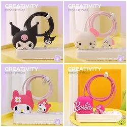 MINISO Hello Kitty Melody Kuromi protezione del cavo per iPhone iPad 18W 20W linea dati avvolgicavo organizzatore di protezione in Silicone