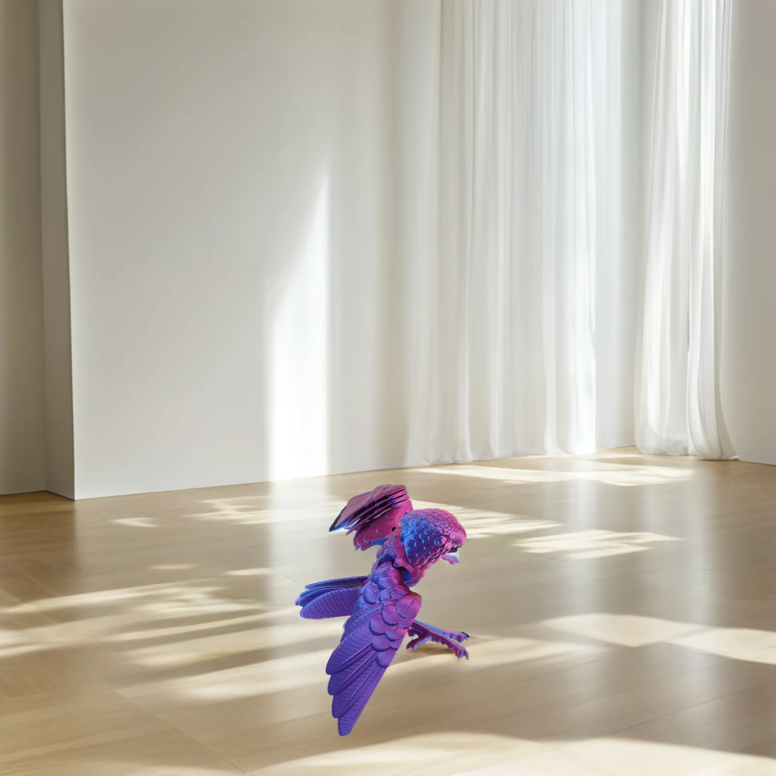 

3D Printed Parrot Realistic Bird Flexible Wings Articulated Desk Decoration Movable Jointed Bird Figure for Home