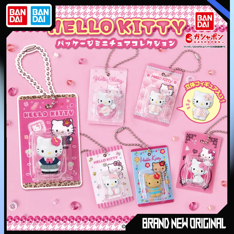 

BANDAI Sanrio Action Figures Model Cute Doll Hanging Card Decoration Series Kitty Gashapon Ball Toy Decorations Official Genuine