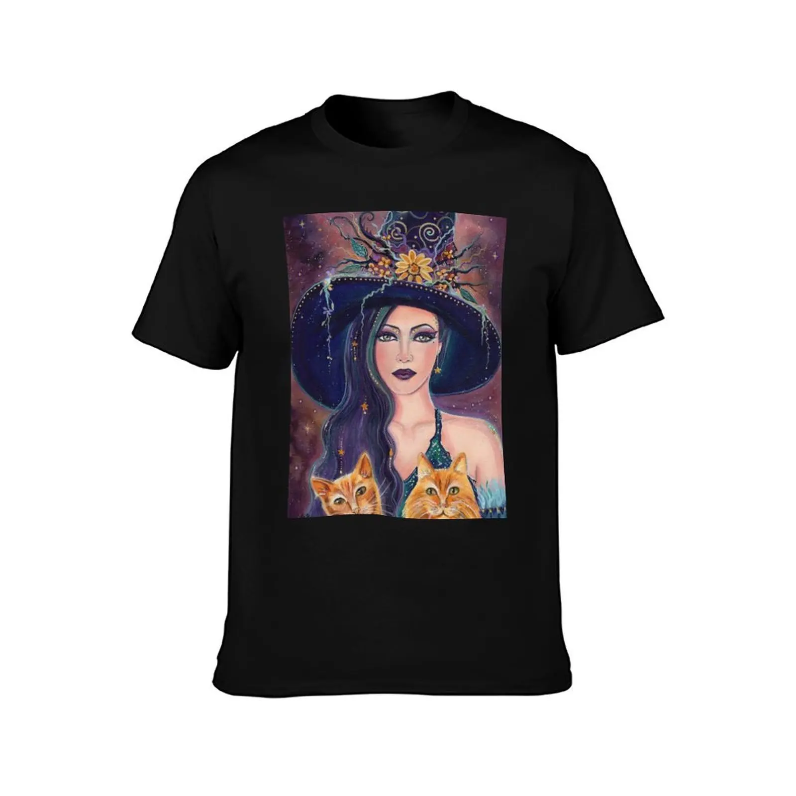 Jinx and Jazz Halloween witch with cats by Renee Lavoie T-Shirt Breathable Mesh Panel T-Shirt