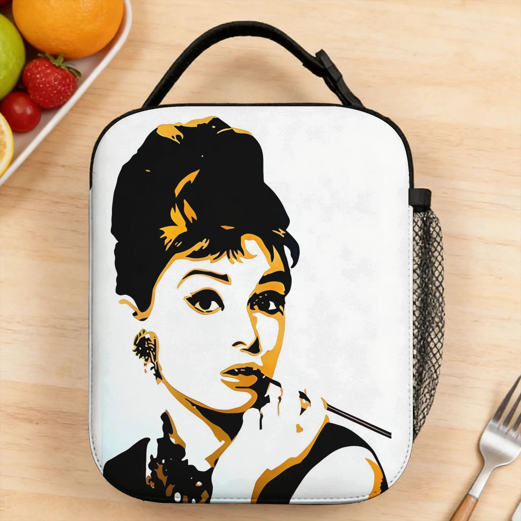 Audrey Hepburn Lunch Bag  Casual Lunch Box For Child  School Cooler Bag Oxford Thermal Tote Handbags