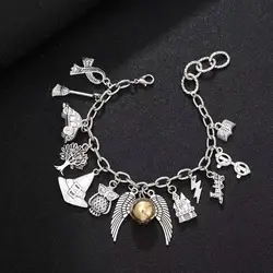 Magie gehetzte goldene Schnatz Kombination Armband Hogwarts Töpfer Schule magischen Hut Quid ditch Kette Eule Brille Besen Geschenk