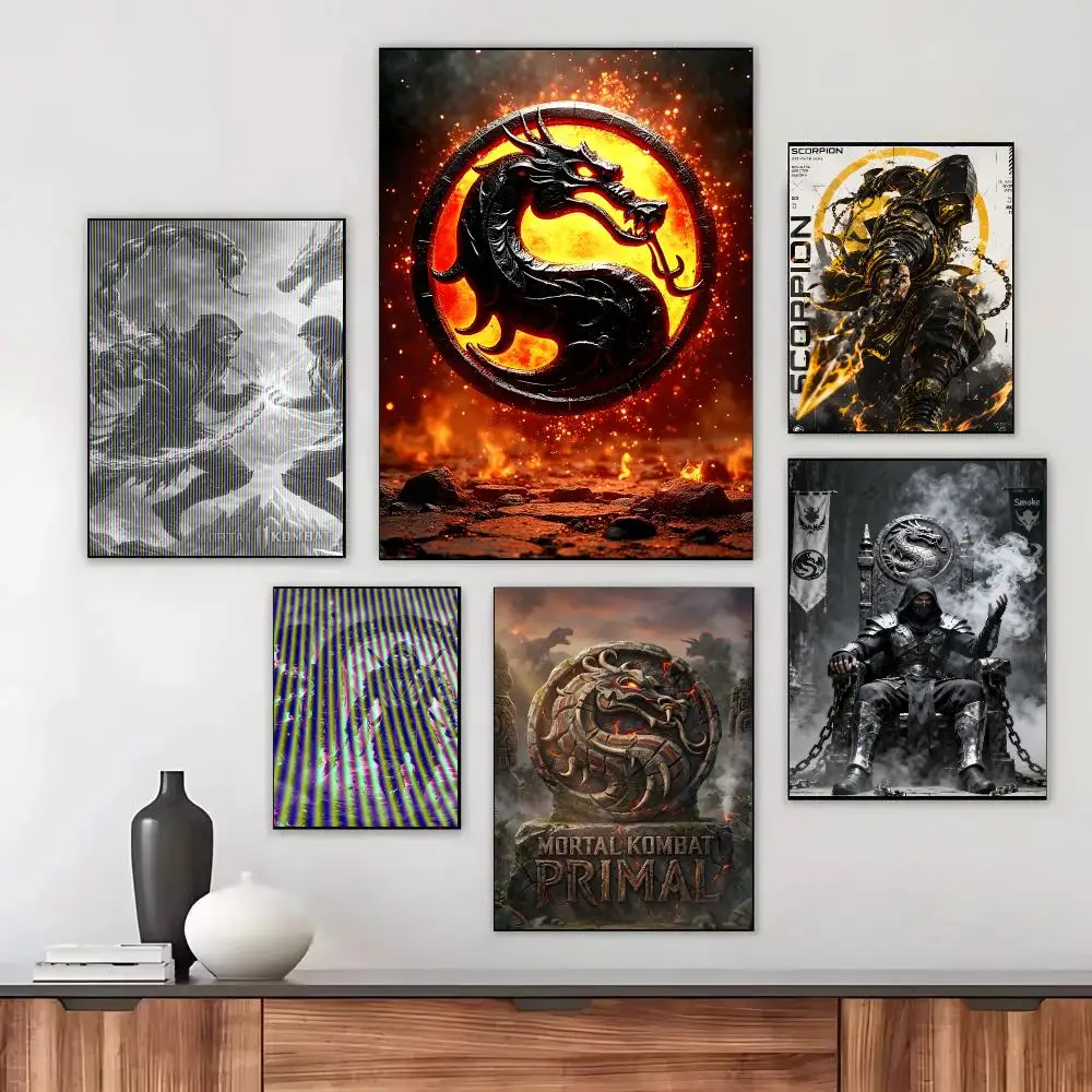 Mortal Kombat Fighting Game Poster Modern Aesthetic Wall Art Print Minimalist Bedroom Living Room Home Decor Gift