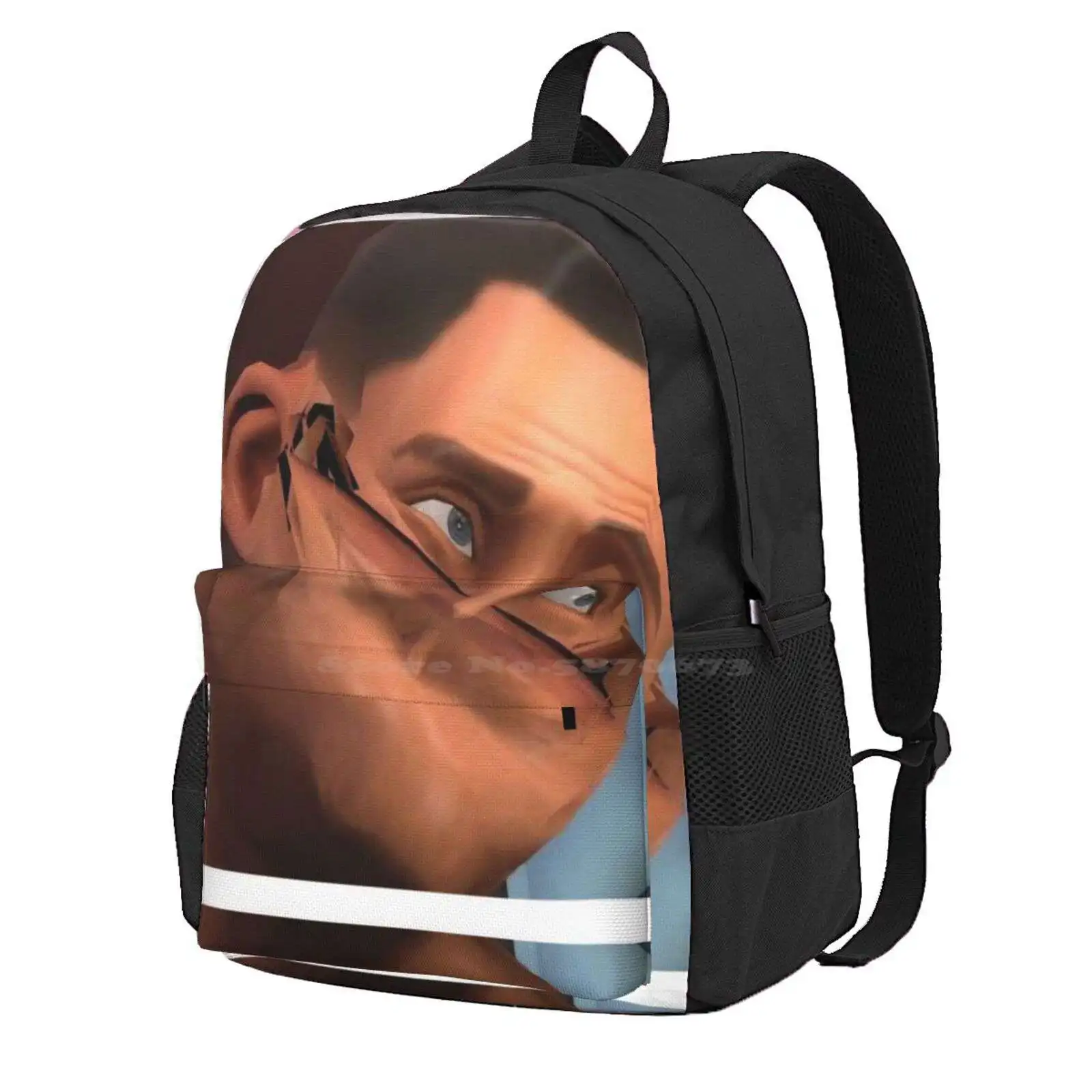 Team Fortress 2 Tf2 Scout Face Hot Sale Schoolbag Backpack Fashion Bags Team Fortress Tf2 Scout Silly Face Sfm