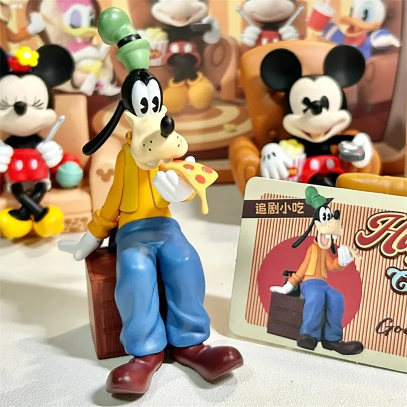 Disney mickey mouse e seus amigos reunidos para uma série de tempo alegre caixa cega anime figura pvc modelo coleção decoração brinquedos