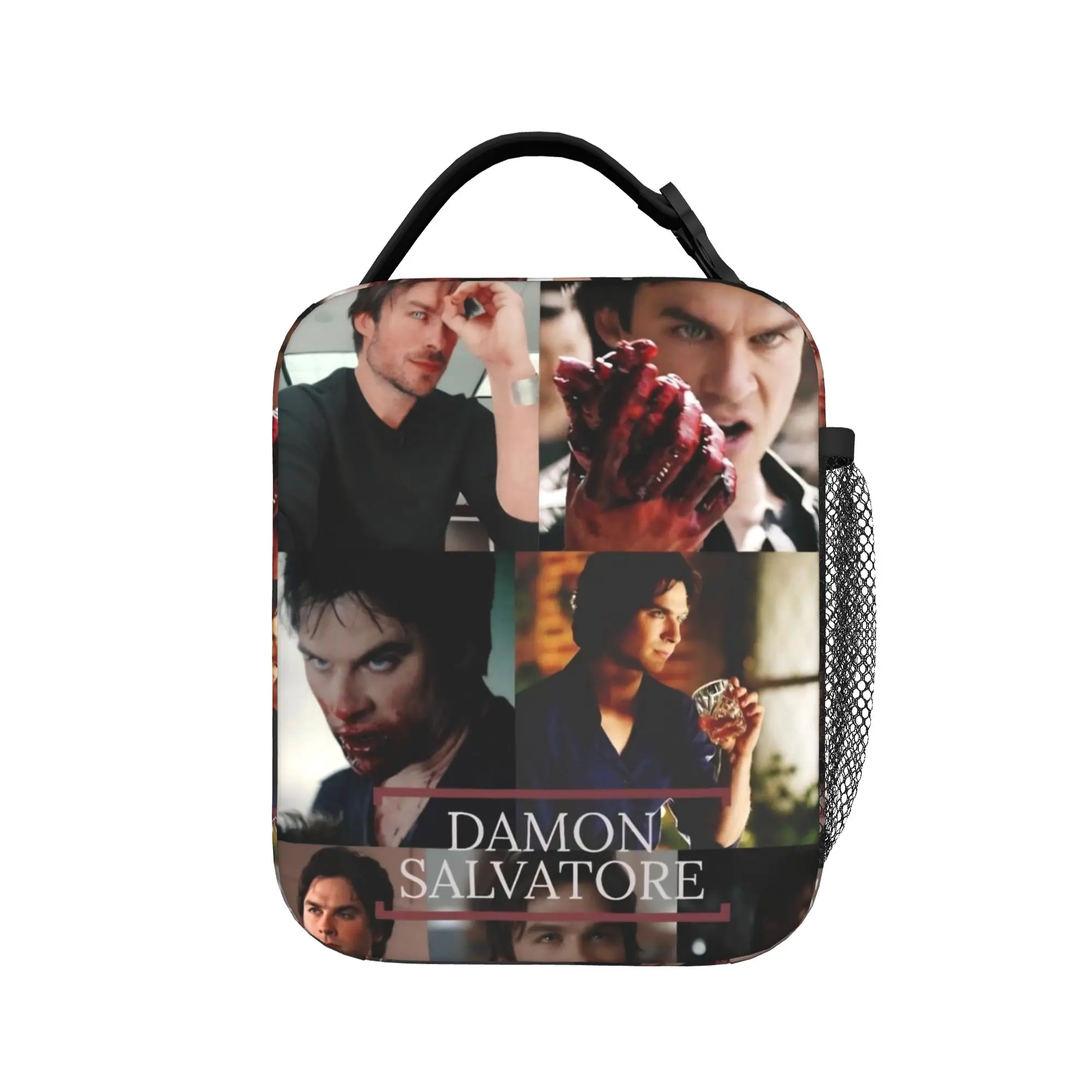 Lunch Bag The Vampire Diaries Resuable Movie School Lunch Box For Men  Casual Portable Print Tote Food Bags