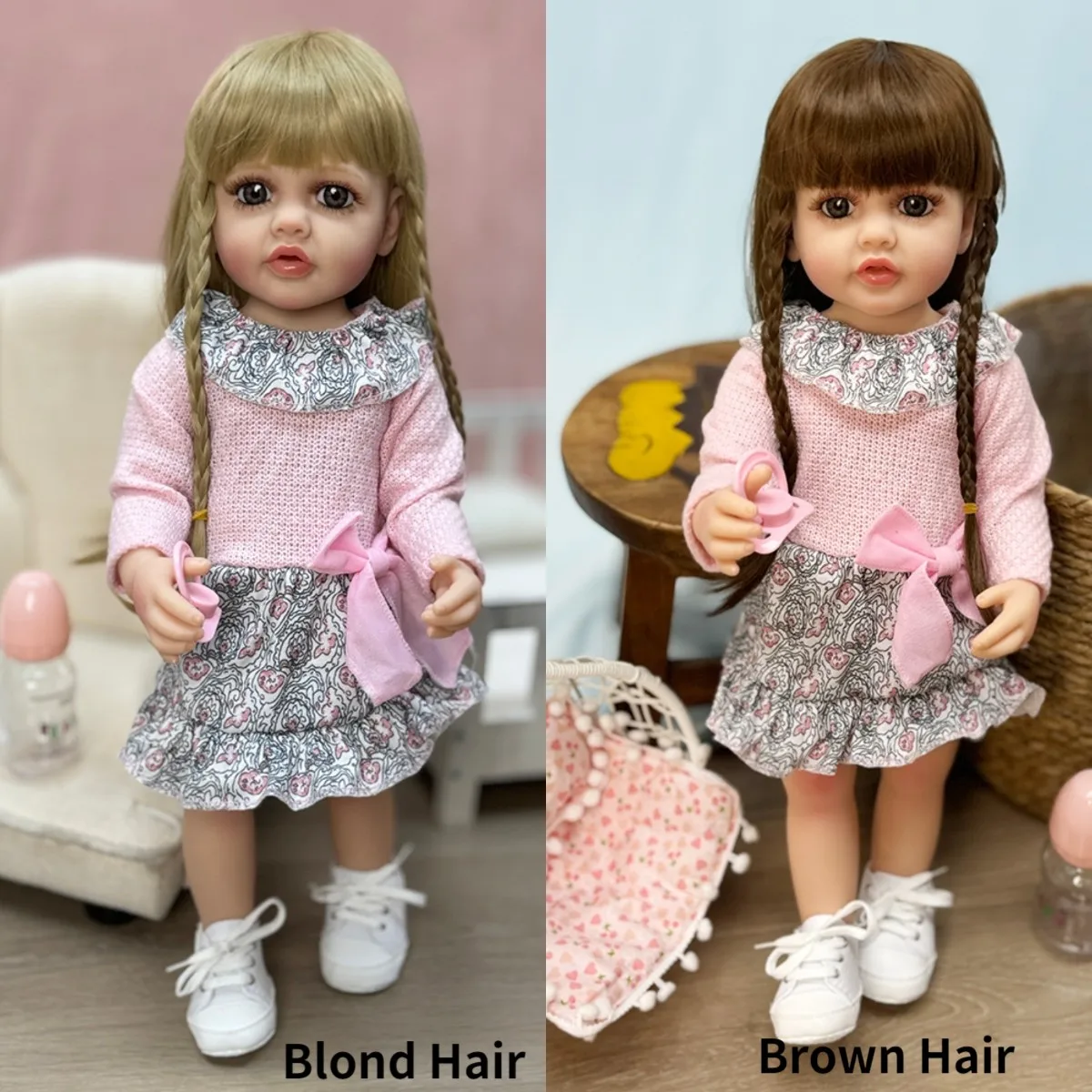 

22 Inch 55 Cm muñecas Girls Doll Betty Handmade Bebe Lifelike Reborn Doll For Children Birthday Gifts