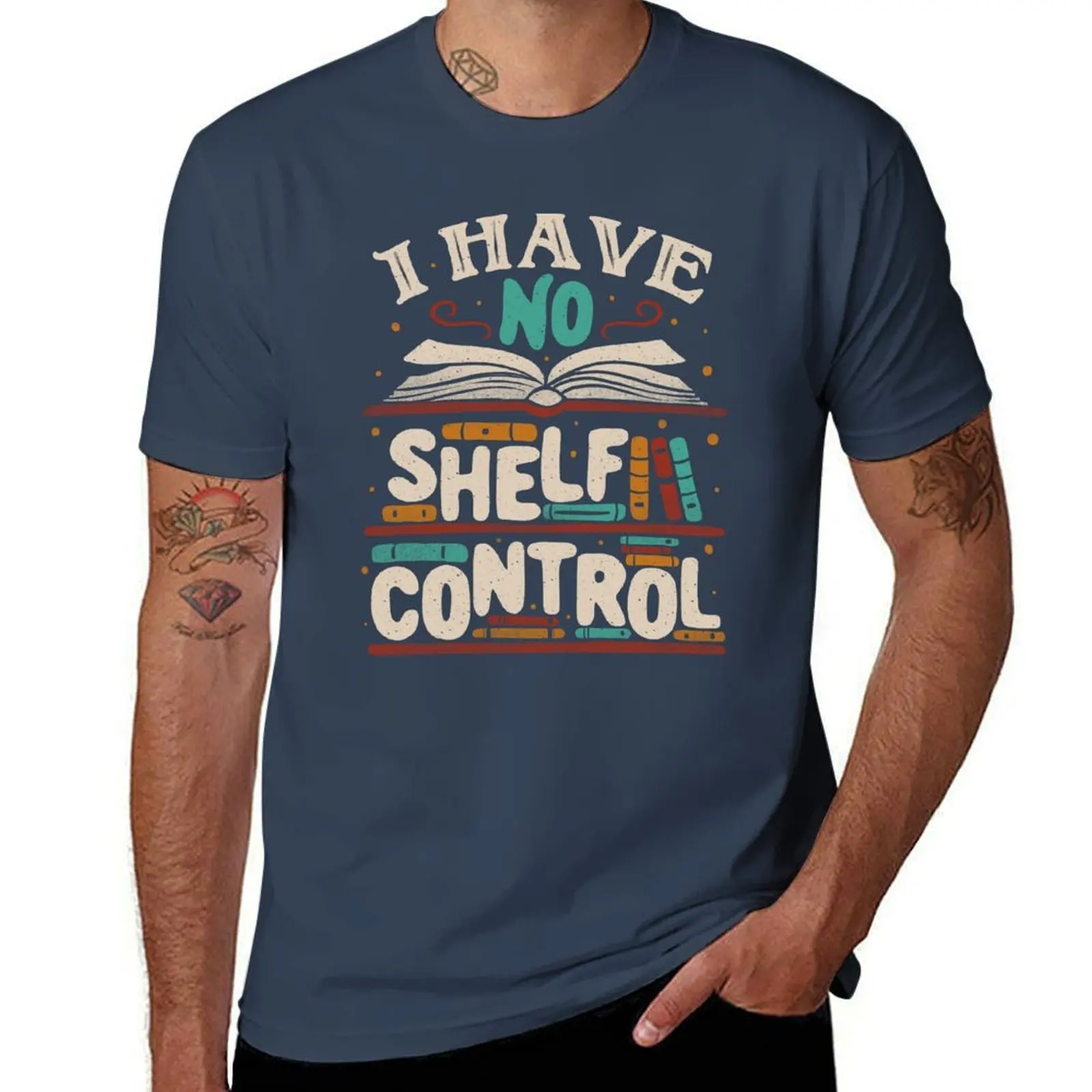 

Футболка «I Have no Shelf Control by Tobe Fonseca», мужские футболки, хлопковая мужская футболка, роскошная футболка
